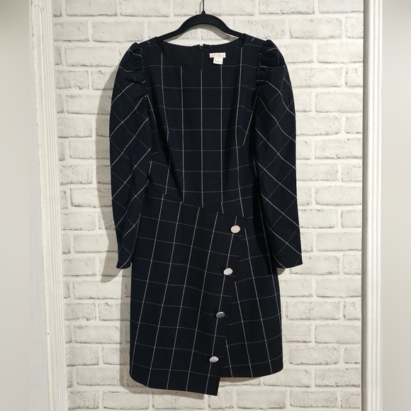 EUC Shoshanna Upton Mini Dress Black Window‎ Pane Size 4 - Picture 4 of 9